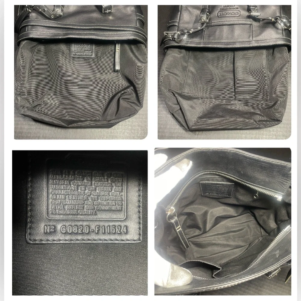Vintage Coach Black Leather Tote Excellent, classy, LIKE NEW VERY WELL CARED FOR - Picture 12 of 17